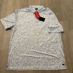 Greg Norman Collection Shark Patterned Polo Frank Crum Invitational
